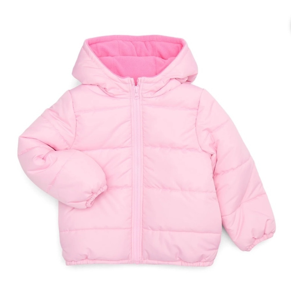 London Fog Pink Kids Puffer Jacket NEW XL 10-12 Hooded Full Zip